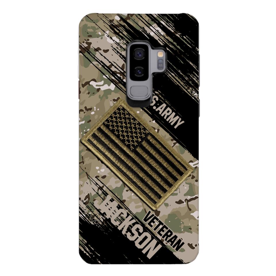 Personalized U.S Army Veteran Camo Phone Case Printed QTDT2903