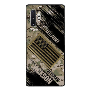 Personalized U.S Army Veteran Camo Phone Case Printed QTDT2903