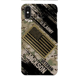 Personalized U.S Army Veteran Camo Phone Case Printed QTDT2903