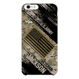 Personalized U.S Army Veteran Camo Phone Case Printed QTDT2903