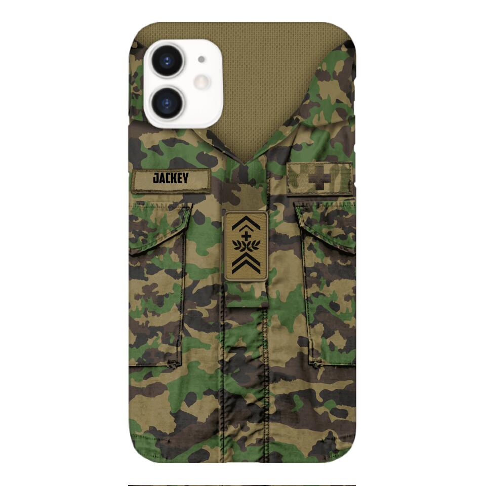 Personalized Swiss Soldier/Veterans Phone Case Printed 22MAR-HQ31
