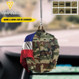 PERSONALIZED FRANCE VETERAN CAMO CAR HANGING ORNAMENT 3T 0104