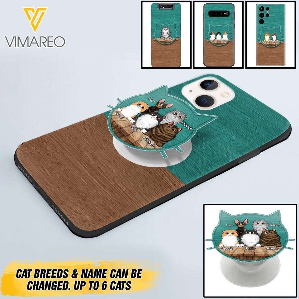 PERSONALIZED CAT LOVER PHONECASE + GRIP CAT MOM