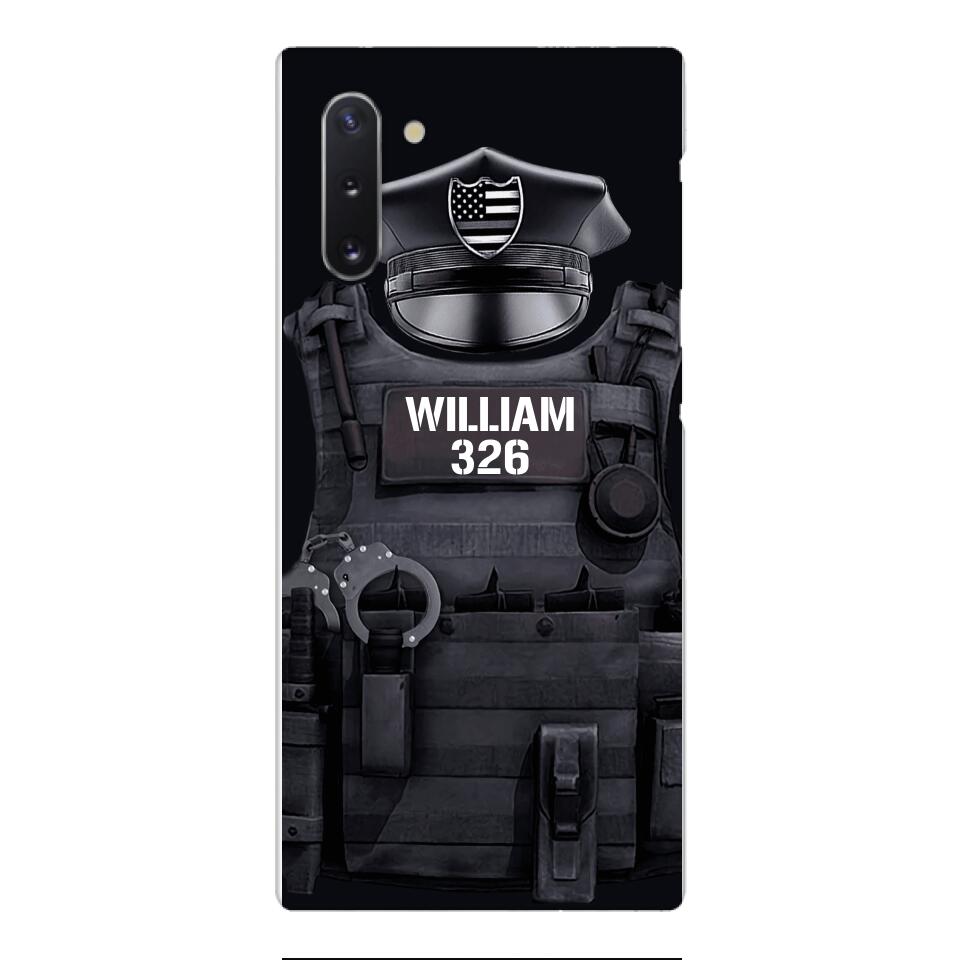 Personalized U.S Thin Blue Line Phone Case Printed 22APR-DT01