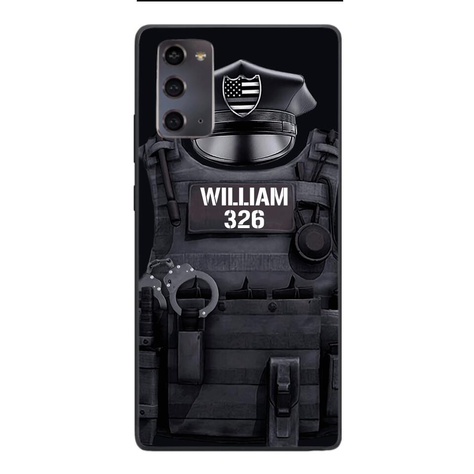 Personalized U.S Thin Blue Line Phone Case Printed 22APR-DT01