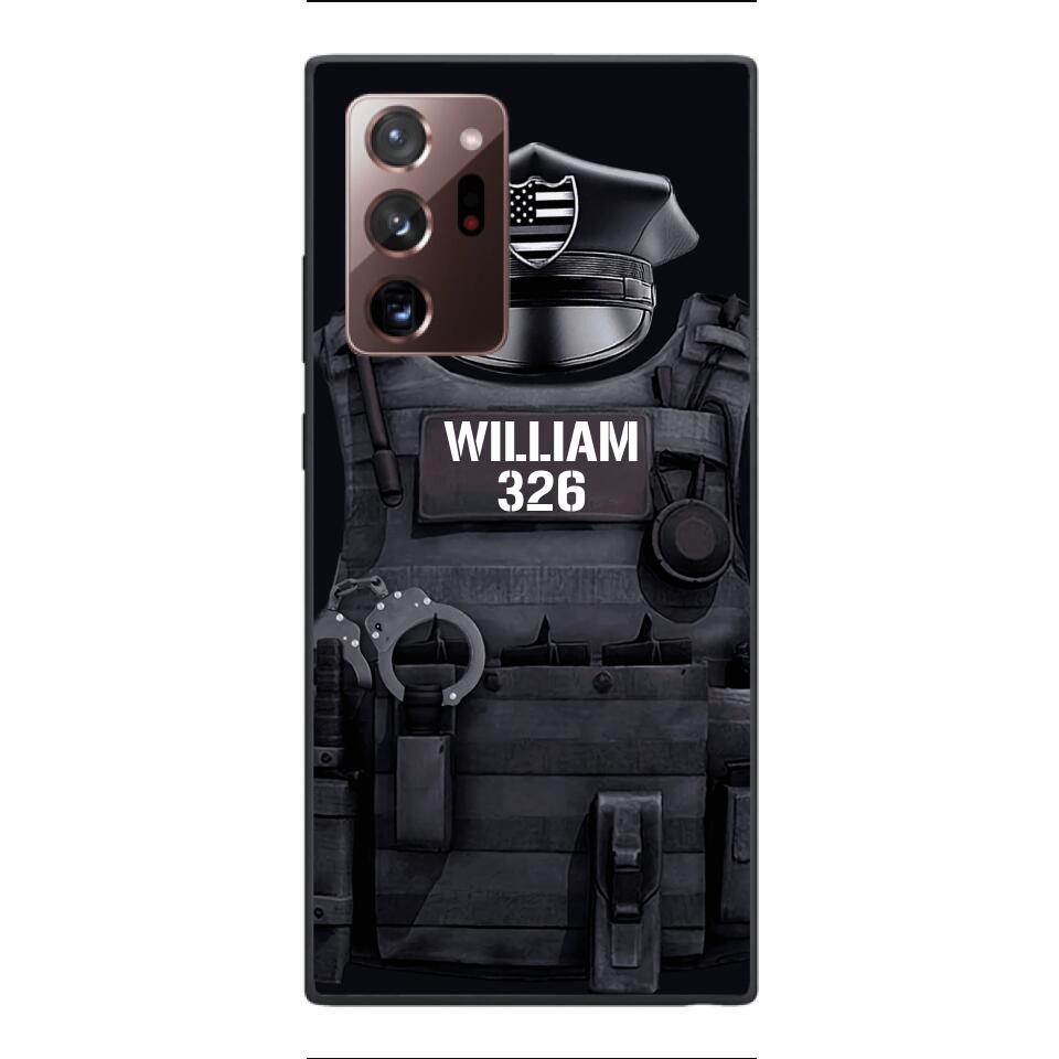 Personalized U.S Thin Blue Line Phone Case Printed 22APR-DT01
