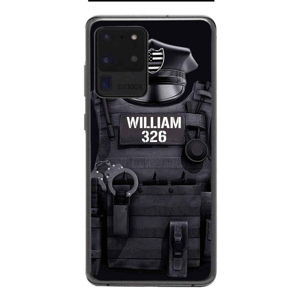 Personalized U.S Thin Blue Line Phone Case Printed 22APR-DT01