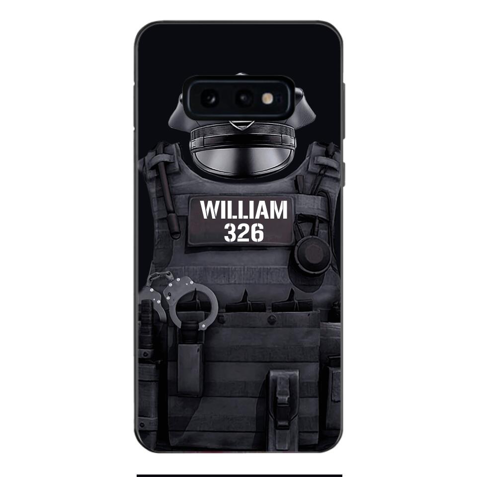 Personalized U.S Thin Blue Line Phone Case Printed 22APR-DT01