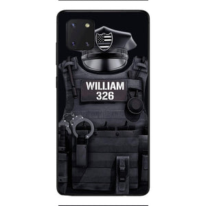 Personalized U.S Thin Blue Line Phone Case Printed 22APR-DT01