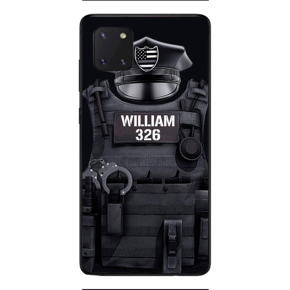 Personalized U.S Thin Blue Line Phone Case Printed 22APR-DT01