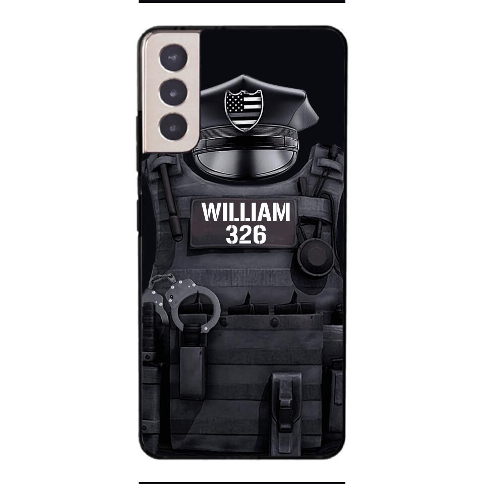 Personalized U.S Thin Blue Line Phone Case Printed 22APR-DT01