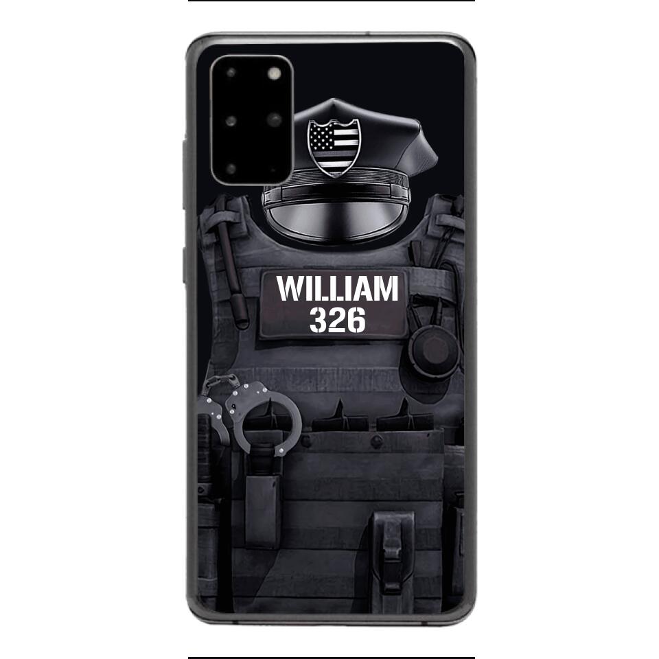 Personalized U.S Thin Blue Line Phone Case Printed 22APR-DT01