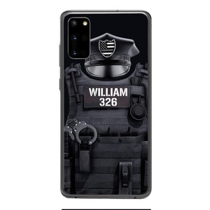 Personalized U.S Thin Blue Line Phone Case Printed 22APR-DT01
