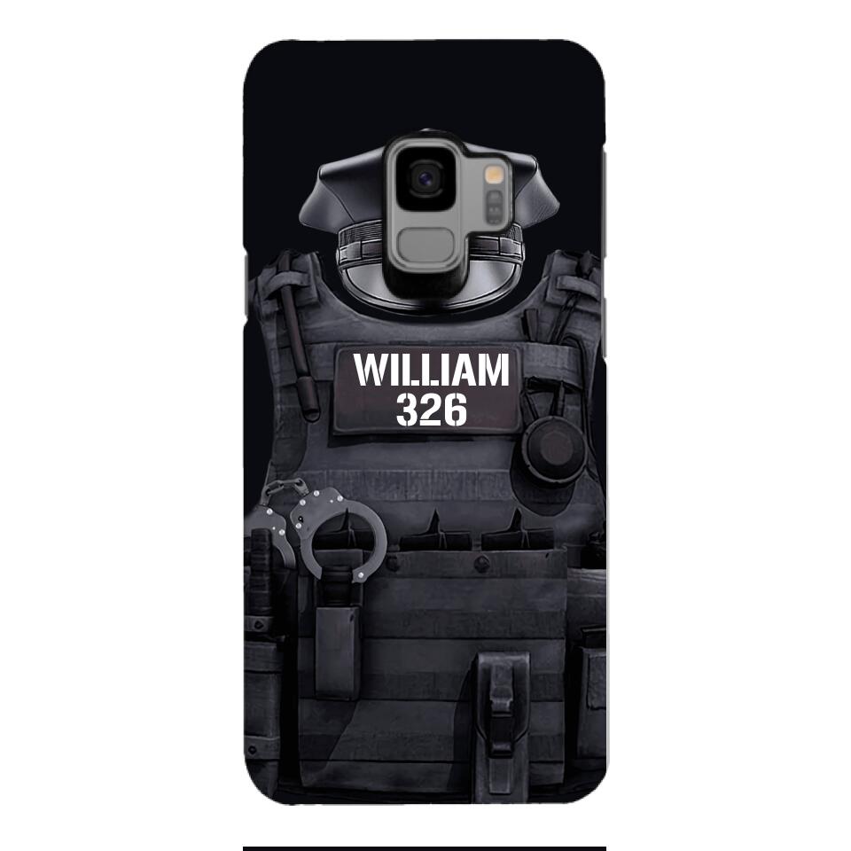 Personalized U.S Thin Blue Line Phone Case Printed 22APR-DT01