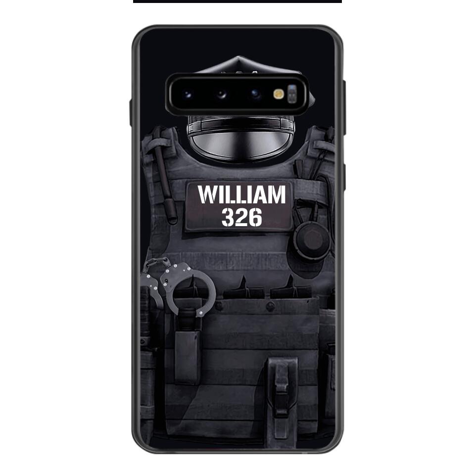 Personalized U.S Thin Blue Line Phone Case Printed 22APR-DT01