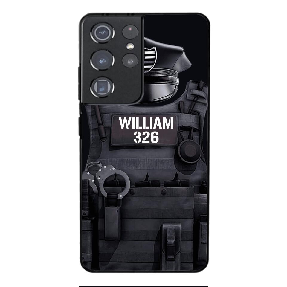 Personalized U.S Thin Blue Line Phone Case Printed 22APR-DT01