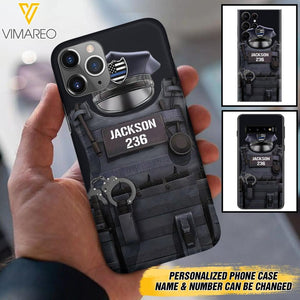 Personalized U.S Thin Blue Line Phone Case Printed 22APR-DT01
