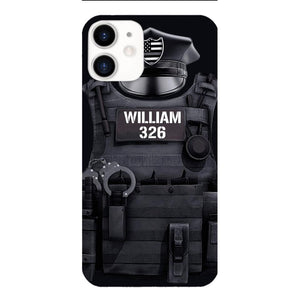 Personalized U.S Thin Blue Line Phone Case Printed 22APR-DT01