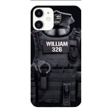Personalized U.S Thin Blue Line Phone Case Printed 22APR-DT01