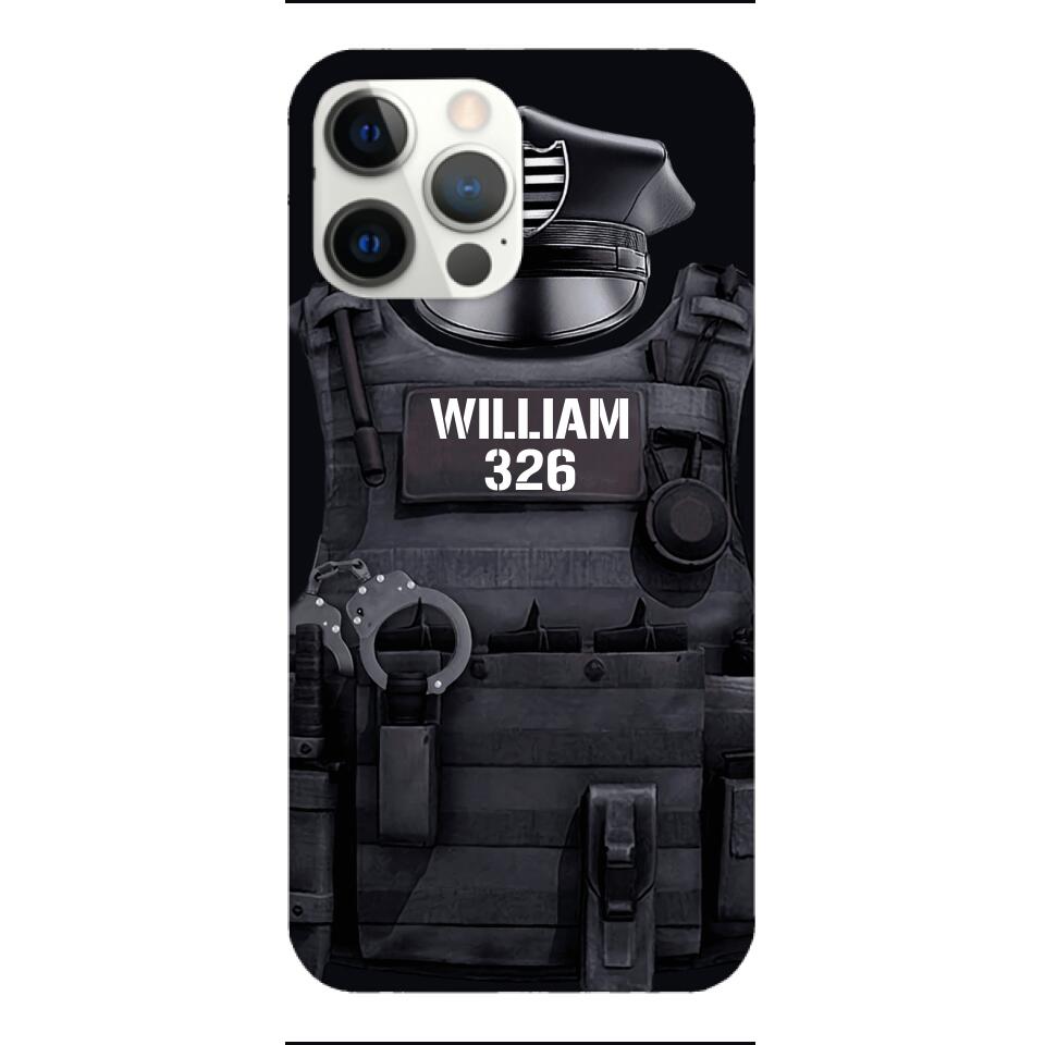 Personalized U.S Thin Blue Line Phone Case Printed 22APR-DT01