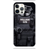 Personalized U.S Thin Blue Line Phone Case Printed 22APR-DT01