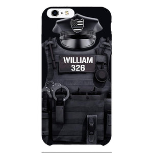 Personalized U.S Thin Blue Line Phone Case Printed 22APR-DT01