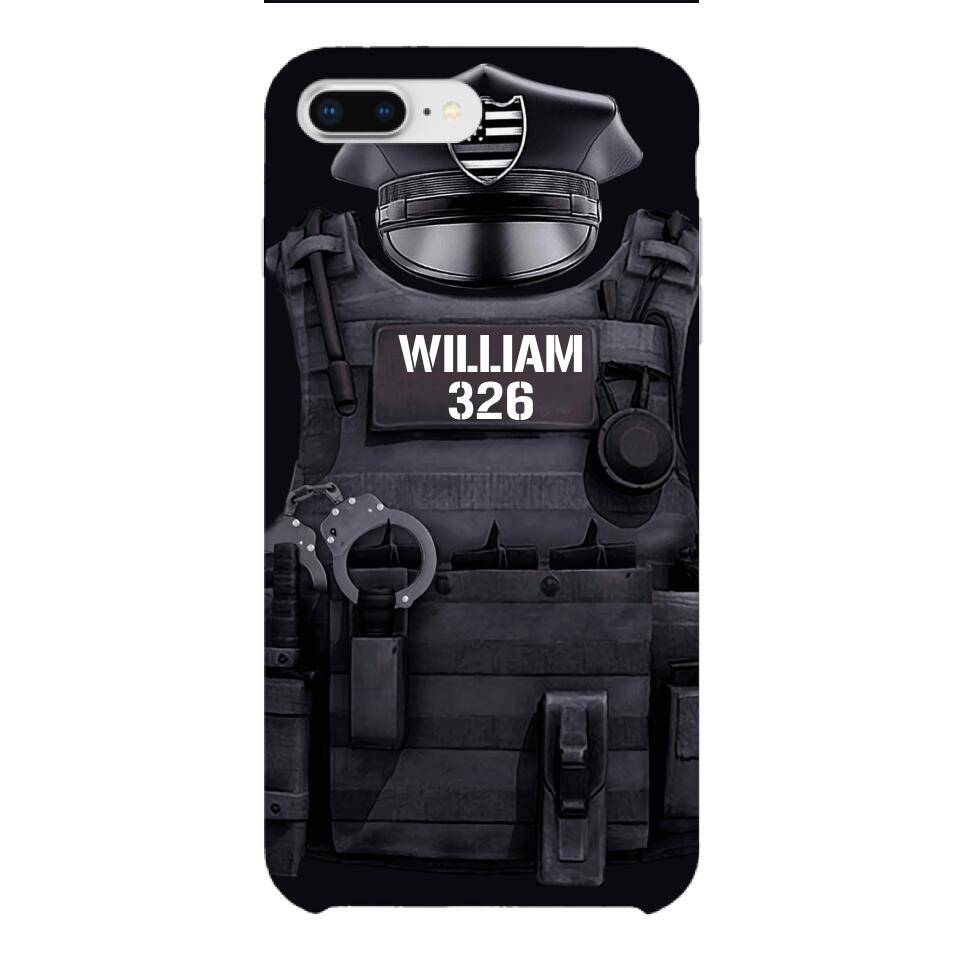 Personalized U.S Thin Blue Line Phone Case Printed 22APR-DT01