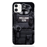 Personalized U.S Thin Blue Line Phone Case Printed 22APR-DT01