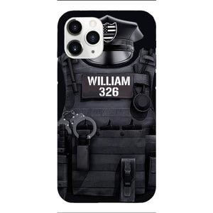 Personalized U.S Thin Blue Line Phone Case Printed 22APR-DT01