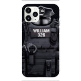 Personalized U.S Thin Blue Line Phone Case Printed 22APR-DT01
