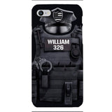 Personalized U.S Thin Blue Line Phone Case Printed 22APR-DT01