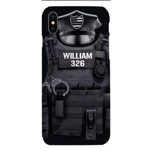 Personalized U.S Thin Blue Line Phone Case Printed 22APR-DT01