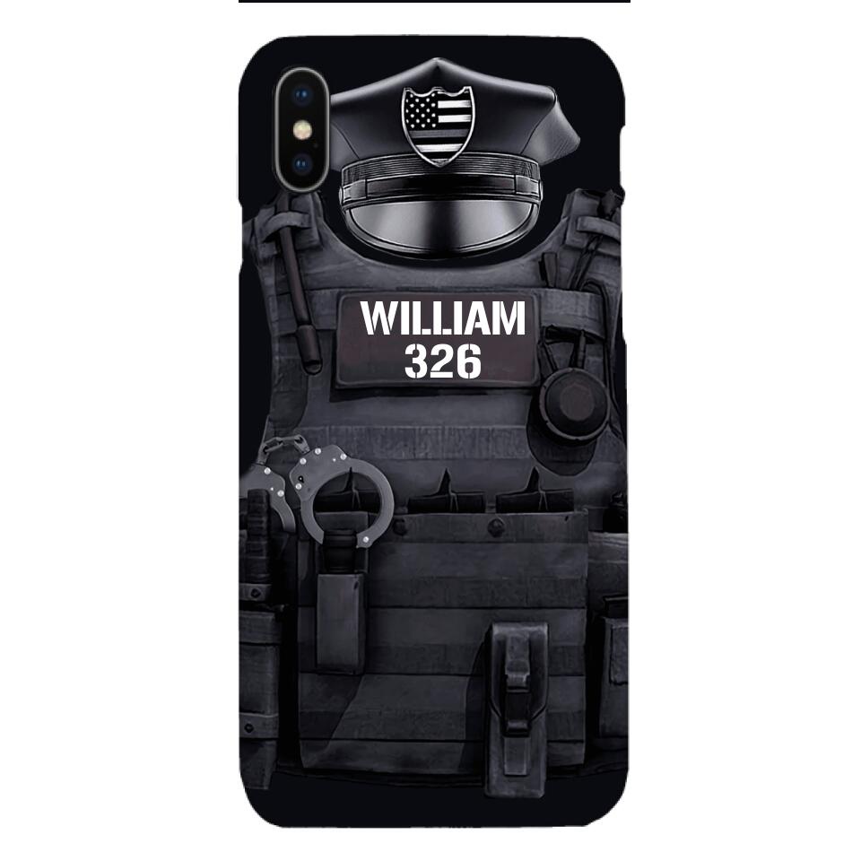 Personalized U.S Thin Blue Line Phone Case Printed 22APR-DT01