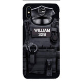 Personalized U.S Thin Blue Line Phone Case Printed 22APR-DT01