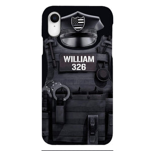 Personalized U.S Thin Blue Line Phone Case Printed 22APR-DT01