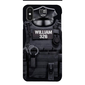 Personalized U.S Thin Blue Line Phone Case Printed 22APR-DT01