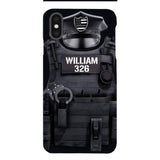 Personalized U.S Thin Blue Line Phone Case Printed 22APR-DT01