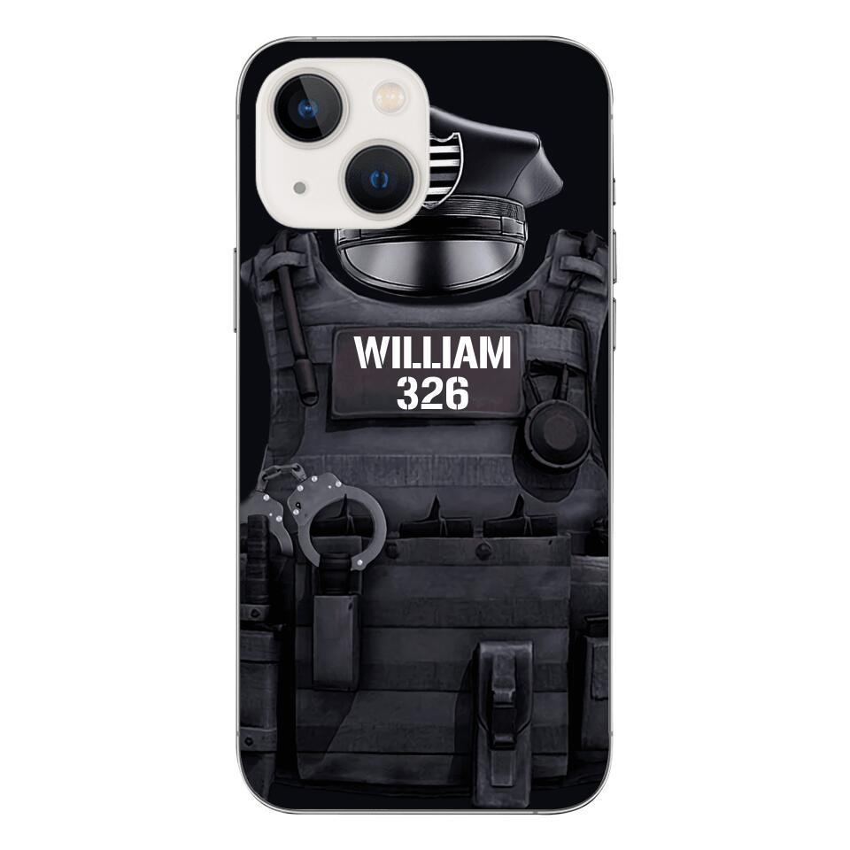 Personalized U.S Thin Blue Line Phone Case Printed 22APR-DT01