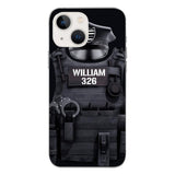 Personalized U.S Thin Blue Line Phone Case Printed 22APR-DT01