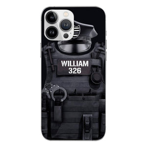 Personalized U.S Thin Blue Line Phone Case Printed 22APR-DT01