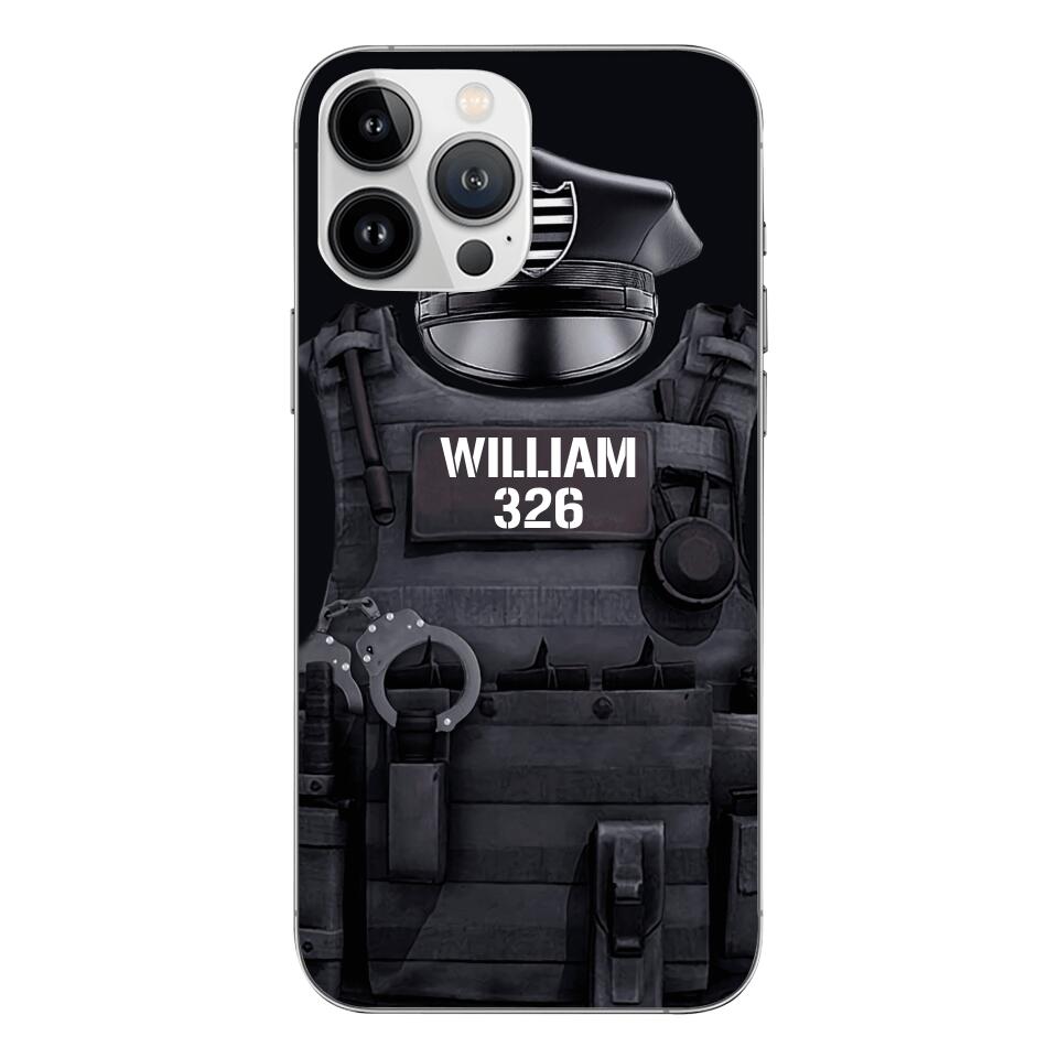 Personalized U.S Thin Blue Line Phone Case Printed 22APR-DT01