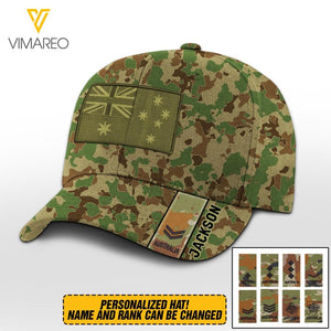 Personalized Australian Soldier Camo Peaked Cap Printed 22APR-QH01