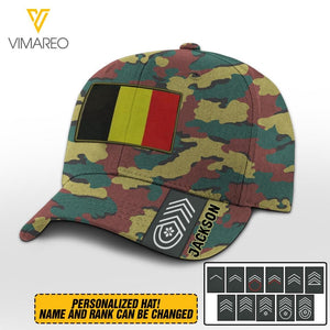 Personalized Belgian Soldier Camo Peaked Cap Printed 22APR-QH01