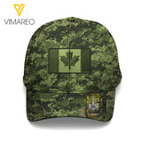 Personalized Canadian Soldier Camo Peaked Cap Printed 22APR-QH01