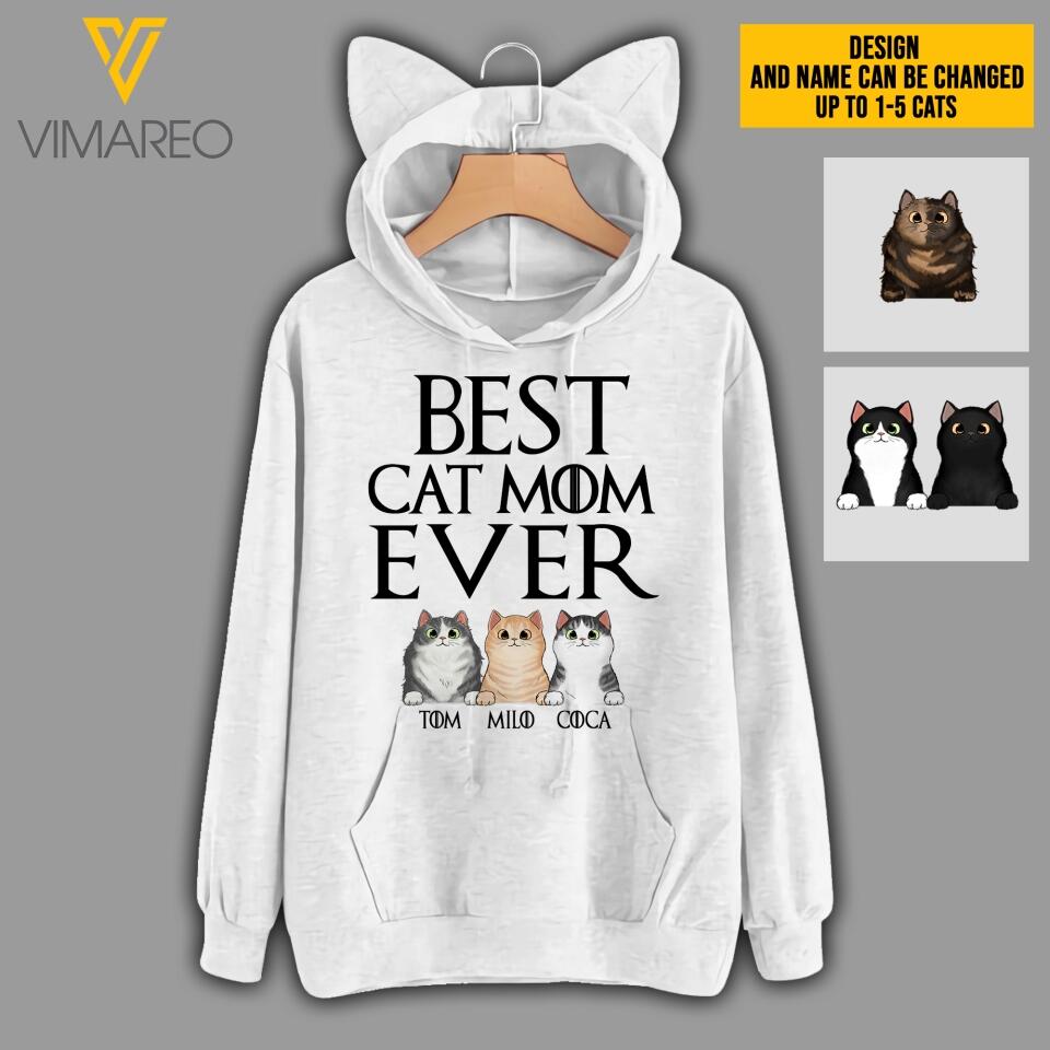 PERSONALIZED BEST CAT MOM EVER HOODIE QTTQ0404