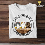 Personalized I Like Cats and Whiskey and Maybe 3 People Tshirts QTDT0404