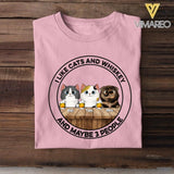 Personalized I Like Cats and Whiskey and Maybe 3 People Tshirts QTDT0404
