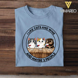 Personalized I Like Cats and Wine and Maybe 3 People Tshirts QTDT0404