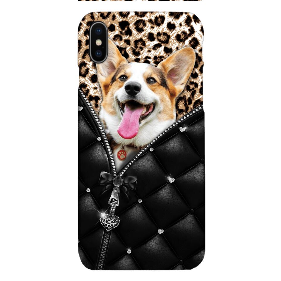 PERSONALIZED DOG LOVER LEOPARD PHONECASE QTTN0504