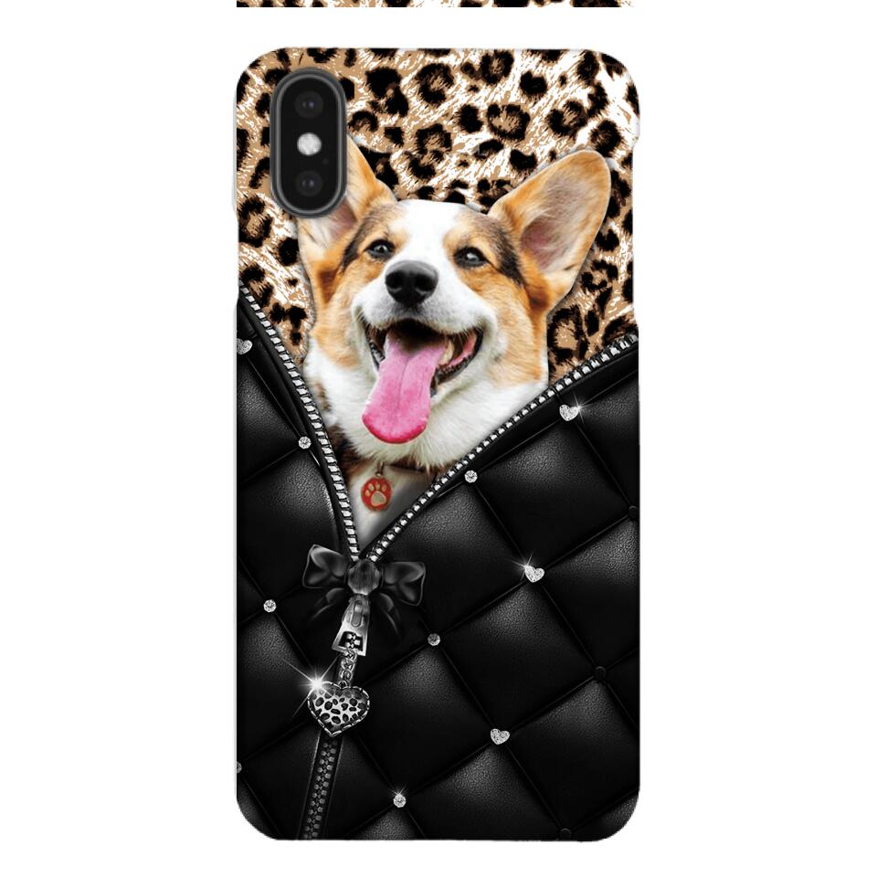PERSONALIZED DOG LOVER LEOPARD PHONECASE QTTN0504